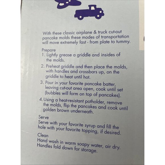 Pancake Molds Airplane/Truck Cut Out Non Stick Metal 2006 - Picture 4 of 9